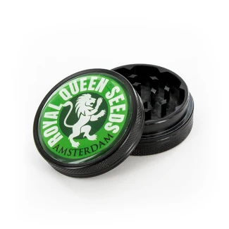 ROYAL QUEEN SEEDS - METAL GRINDER WITH LOGO (GREEN) | 40x18mm
