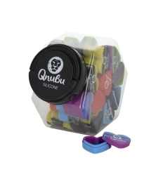 MAEX0161 - QNUBU - ENVASES DE SILICONA CON DISPLAY | CORAZÓN 18ml 50pcs