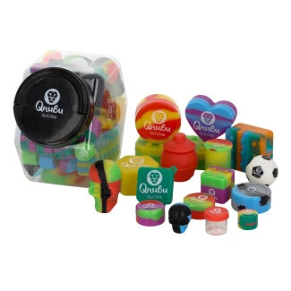 MAEX0153 - QNUBU - CONTENANTS EN SILICONE MIXTES AVEC AFFICHAGE | TAILLE L 58pcs