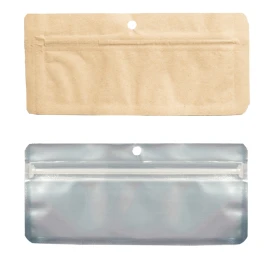 PACK0050 - QNUBU - ZIP BAG ANTI-ODOR KRAFT | PREROLLS, EDIBLES ET STEAM PENS 50pcs