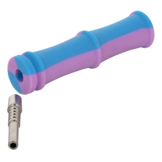 QNUBU - NECTAR COLLECTOR "BAMBOO" IN SILICONE CON PUNTA IN TITANIO | COLLECTOR WITH TITANIUM TIP 14,6 CM