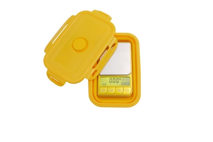 BILANCIA DIGITALE KENEX OMEGA OMG-200 MAX 200 GRAMMI STEP 0,01G CON VASCHETTA IN SILICONE PIEGHEVOLE